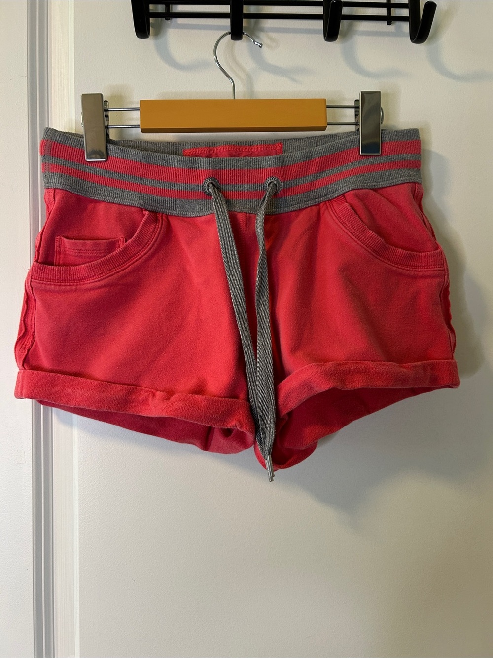 154. lululemon athletica Coral Pink Shorts with Gray Waistband